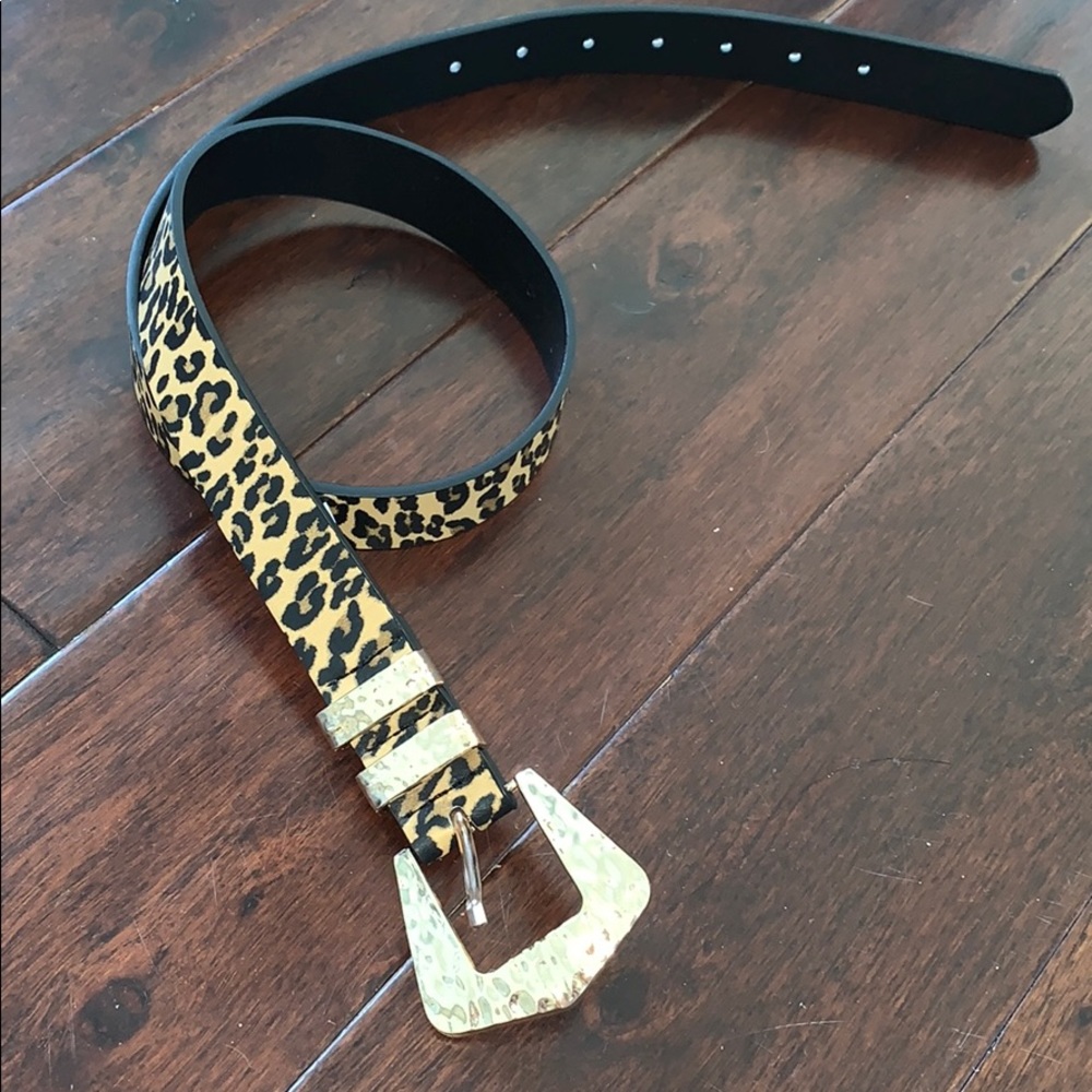 Cheetah Belt with Gold Buckle
